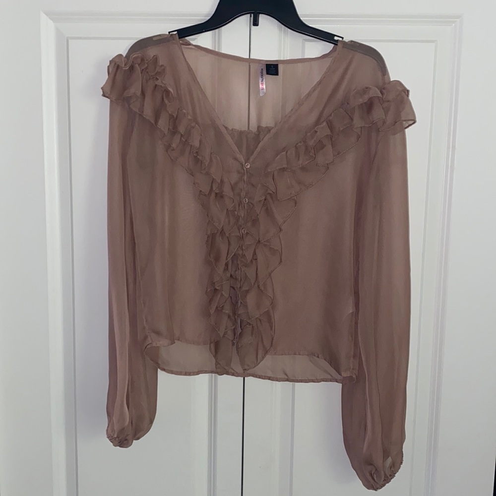 Sheer long sleeve shirt